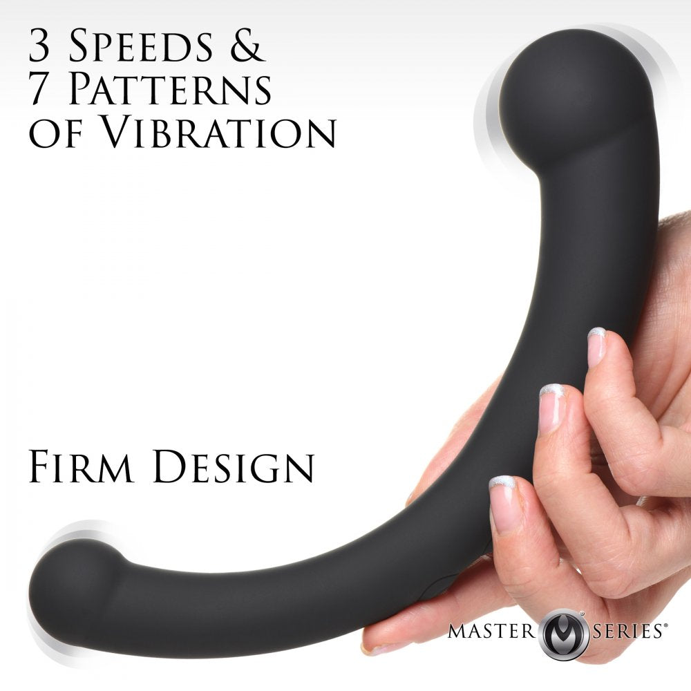 10X Vibra-Crescent Vibrating Silicone Dual-Ended Dildo - DealByEthan.gay loves Master Series