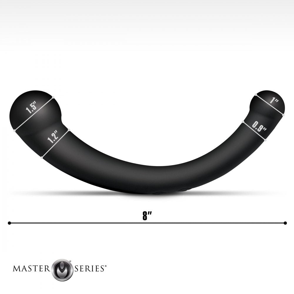 10X Vibra-Crescent Vibrating Silicone Dual-Ended Dildo - DealByEthan.gay loves Master Series