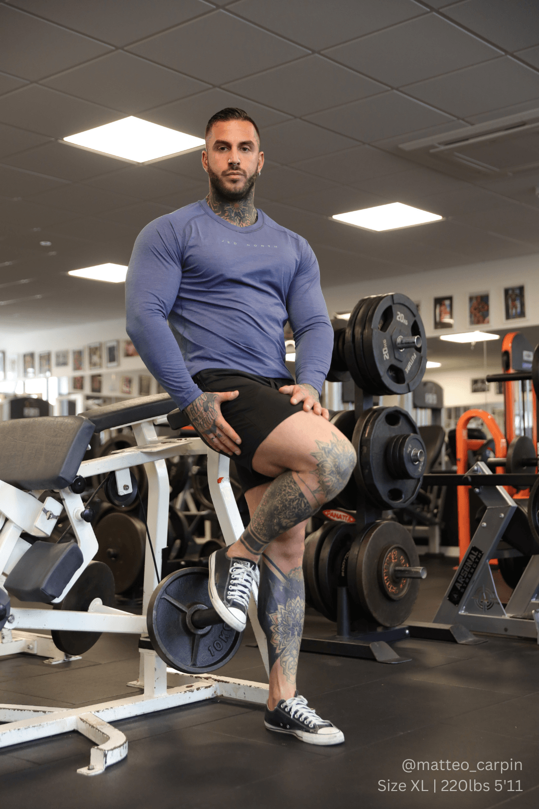 Jed North Agile Long Sleeve Activewear Training Tee - Steel Blue