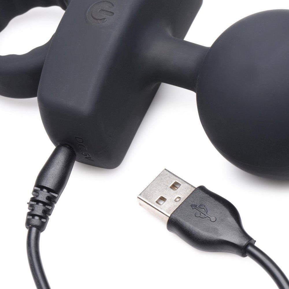 21X Dark Rattler Vibrating Silicone Anal Beads with Remote - DealByEthan.gay loves Master Series