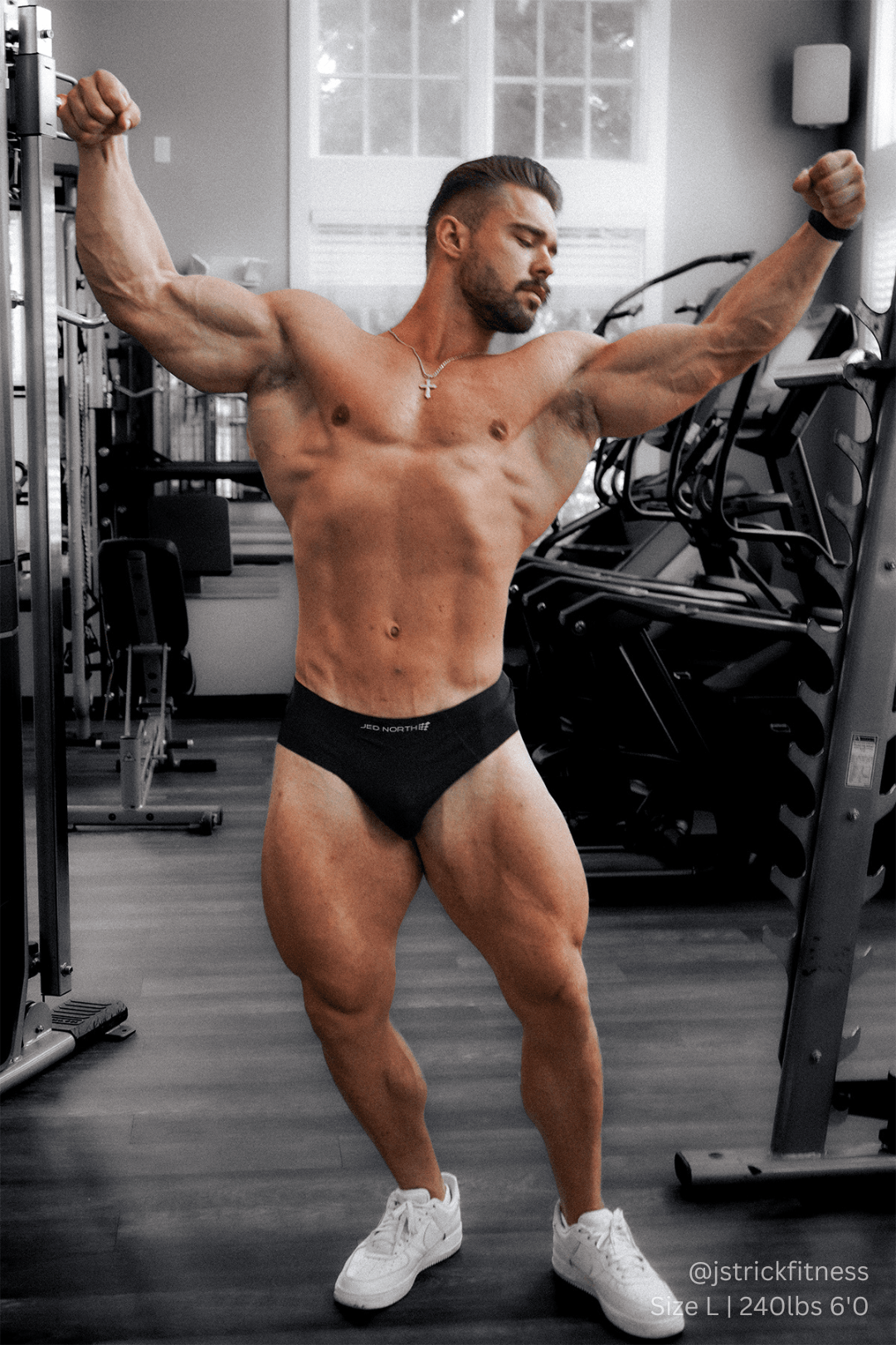 Jed North Men's Athletic Seamless Briefs 2-Pack - Black & Gray