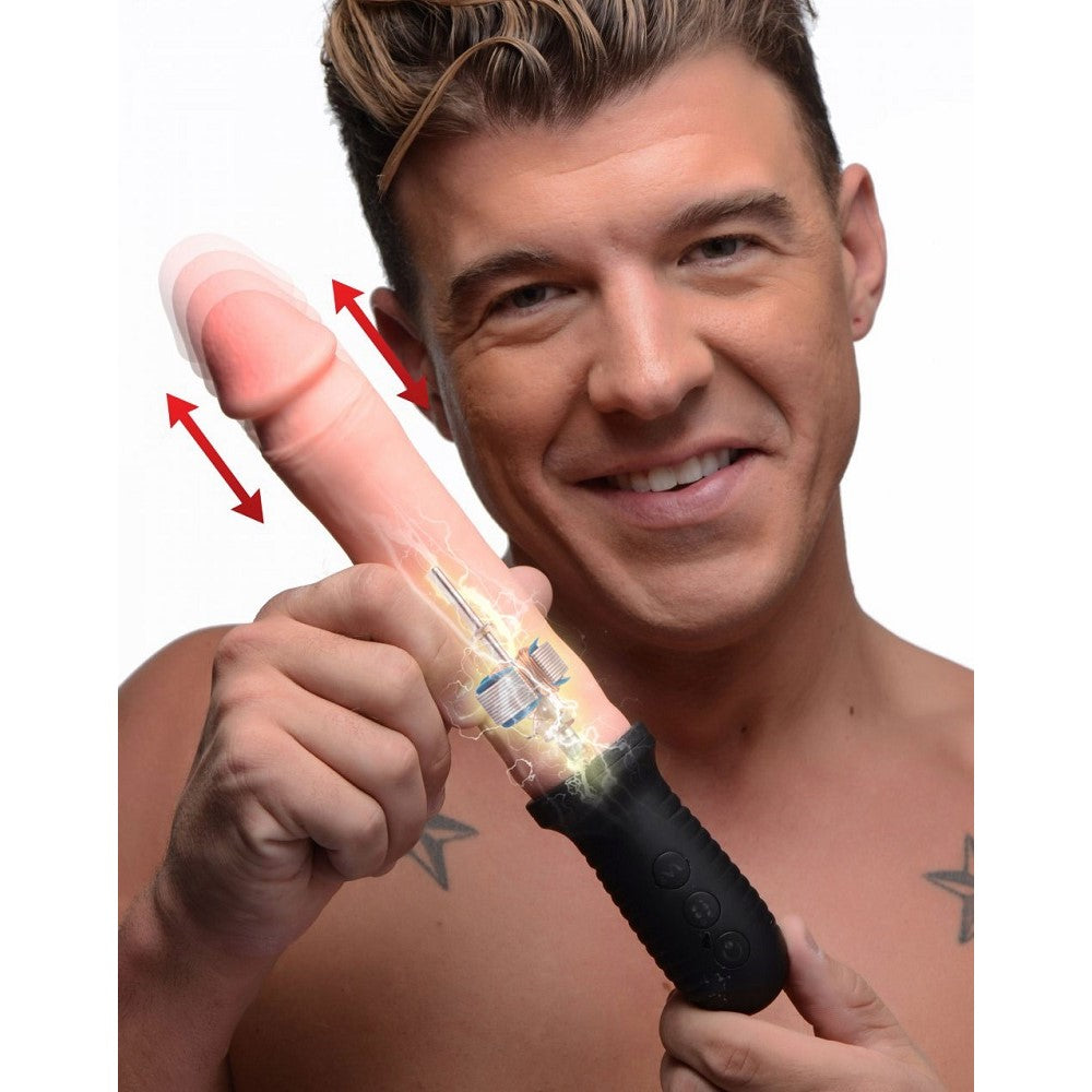 8X Auto Pounder Vibrating and Thrusting Dildo with Handle - DealByEthan.gay loves Master Series