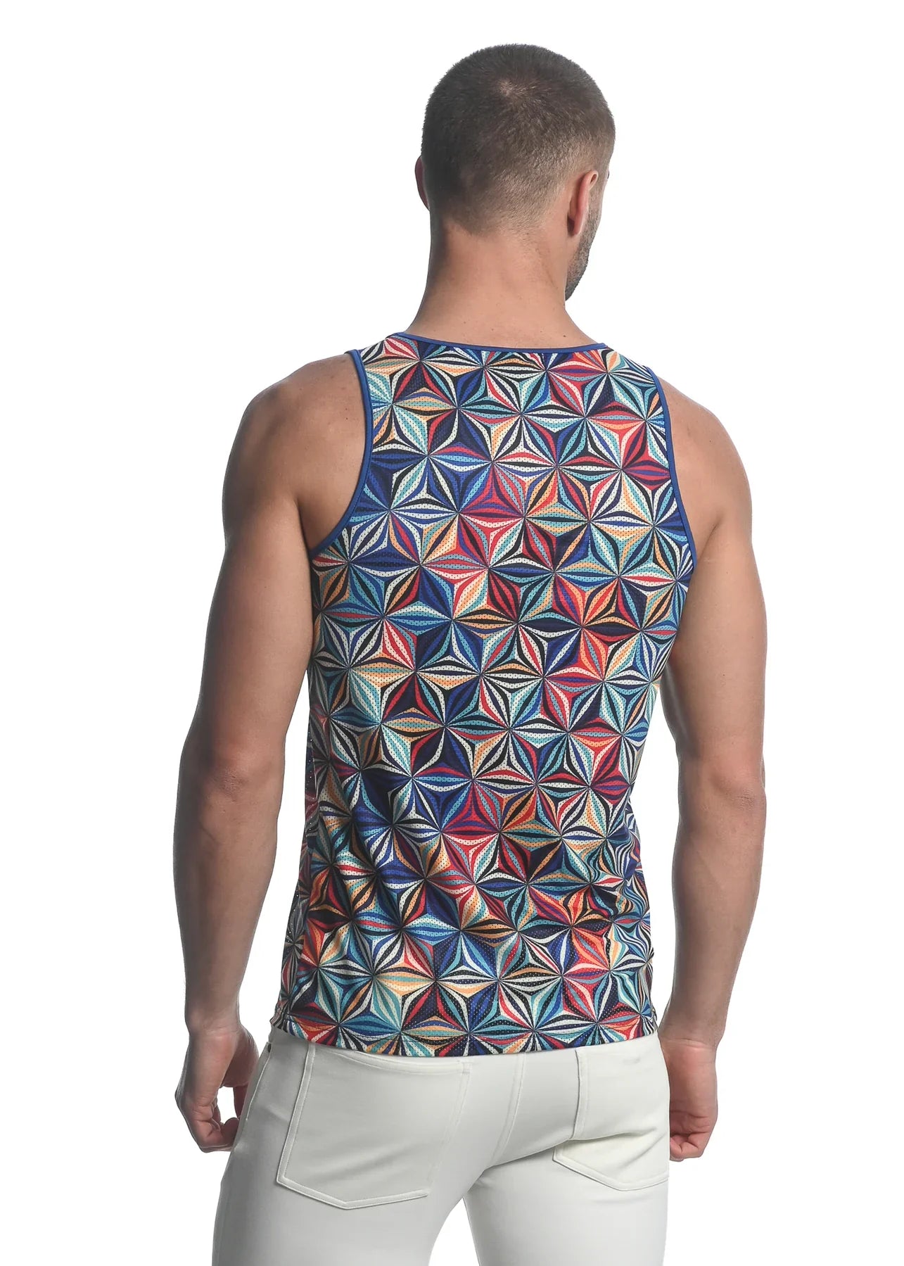 ABSTRACT PRINTED MESH TANK - DealByEthan.gay loves ST33LE