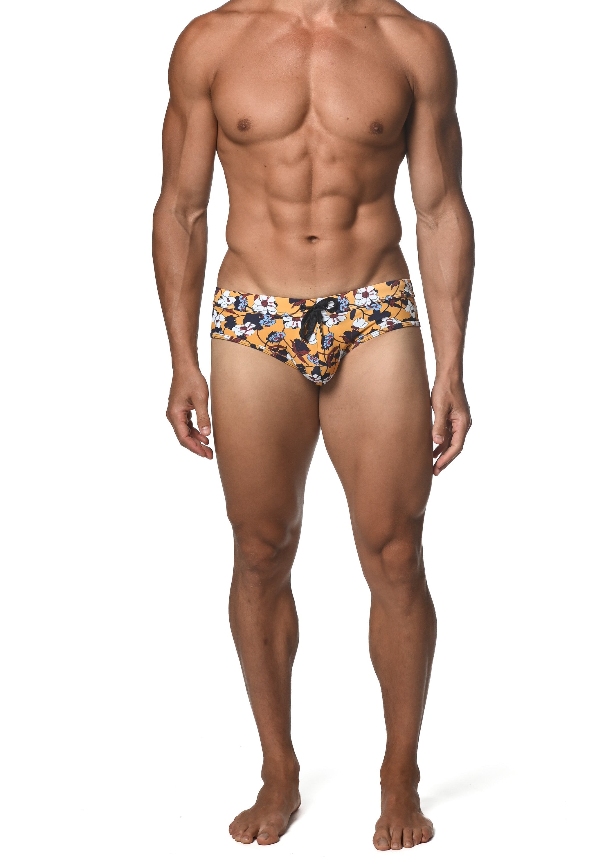 AMBER NAVY BLOOMS FREESTYLE SWIM BRIEF - DealByEthan.gay loves ST33LE