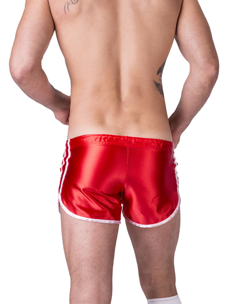 Barcode Berlin Shiny Dean Shorts Red/White 91241-301 Size XL - DealByEthan.gay loves Barcode Berlin