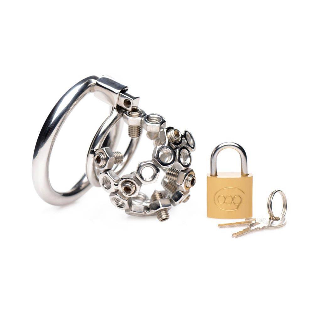 Bolted Chastity Cage with Spikes - DealByEthan.gay loves Master Series