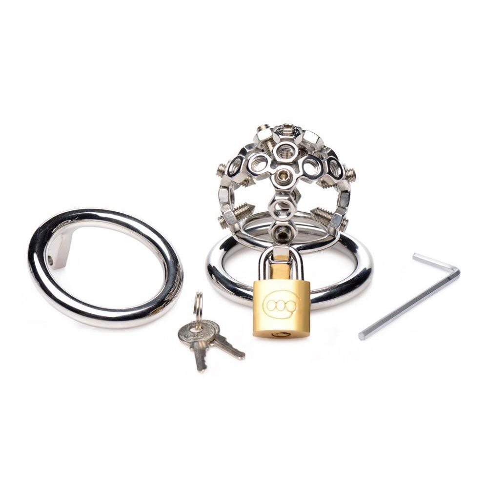 Bolted Chastity Cage with Spikes - DealByEthan.gay loves Master Series