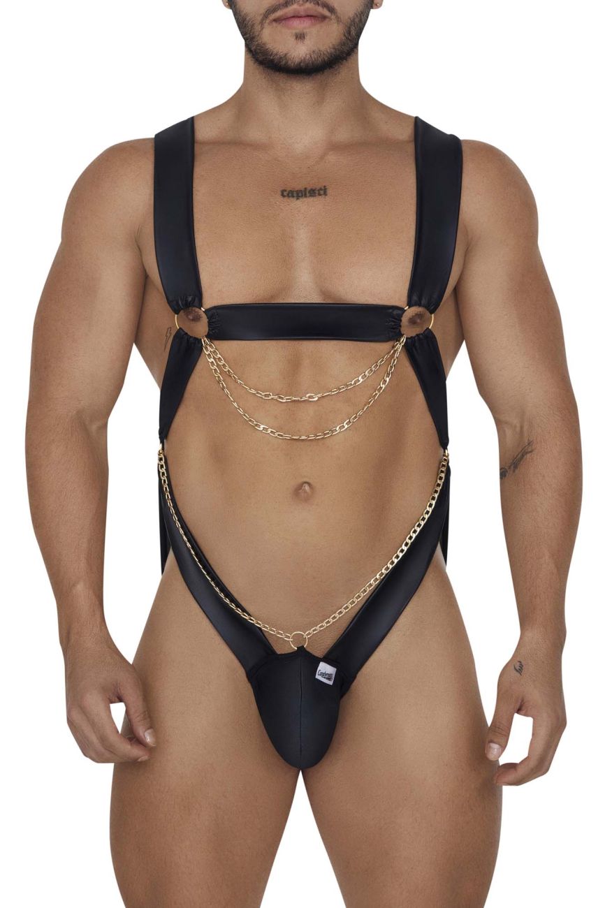 CandyMan 99695 Harness Bodysuit Color Black - DealByEthan.gay loves CandyMan
