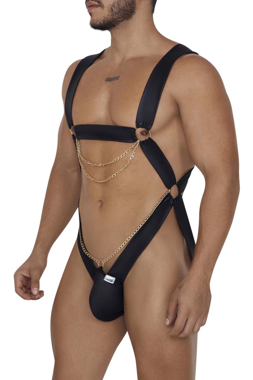 CandyMan 99695 Harness Bodysuit Color Black - DealByEthan.gay loves CandyMan