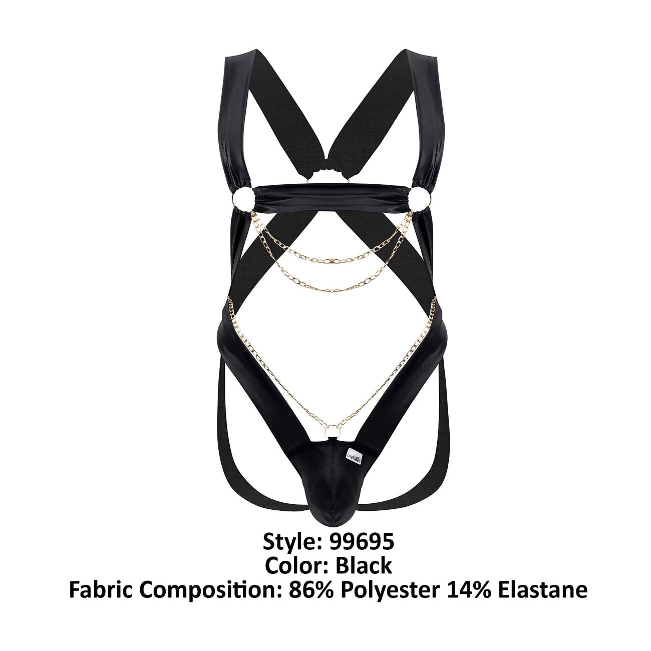 CandyMan 99695 Harness Bodysuit Color Black - DealByEthan.gay loves CandyMan