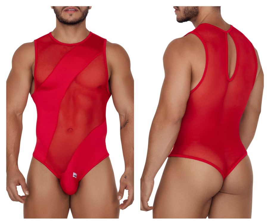 CandyMan 99699 Mesh Bodysuit Color Red - DealByEthan.gay loves CandyMan