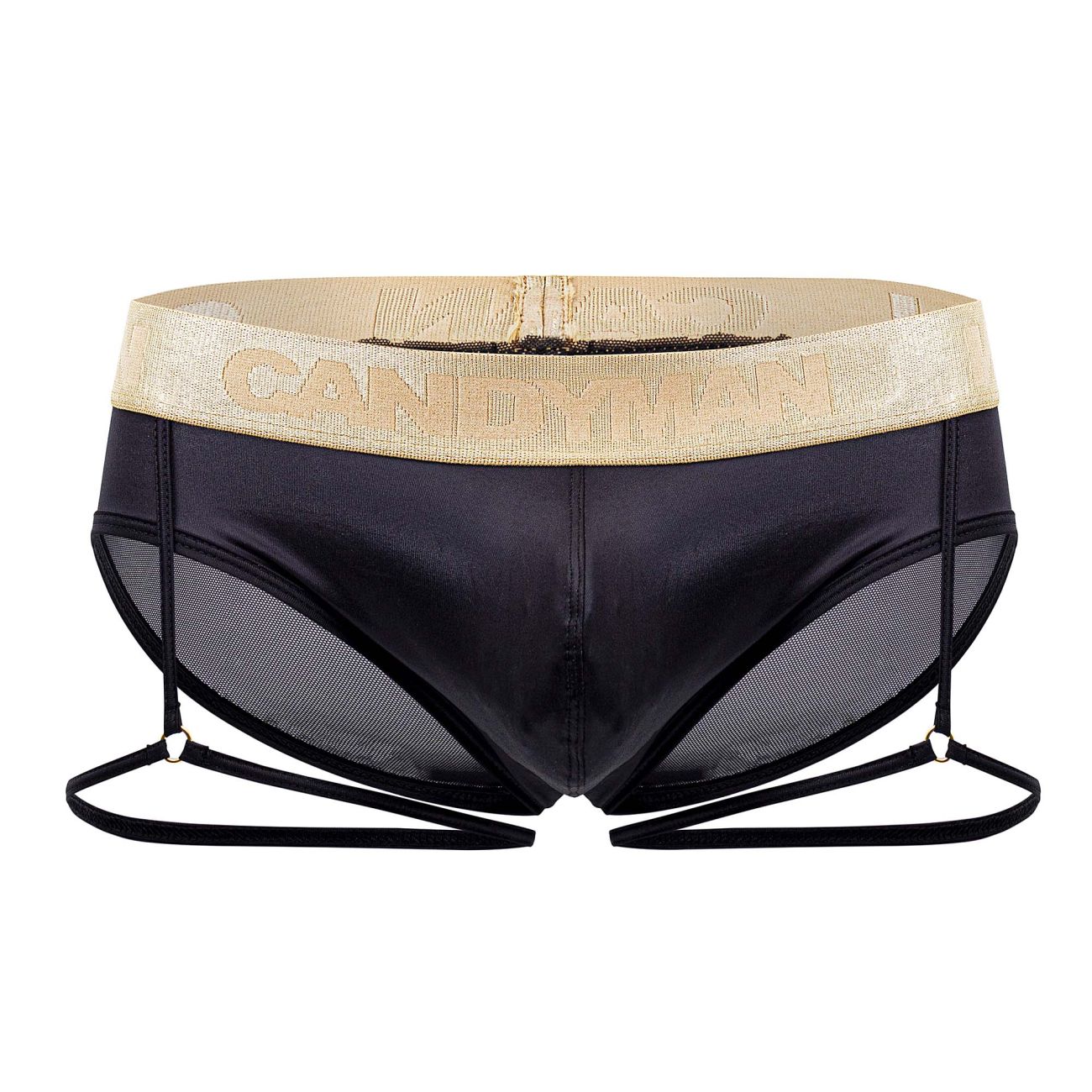 CandyMan 99722 Garter Mesh Briefs Color Black - DealByEthan.gay loves CandyMan