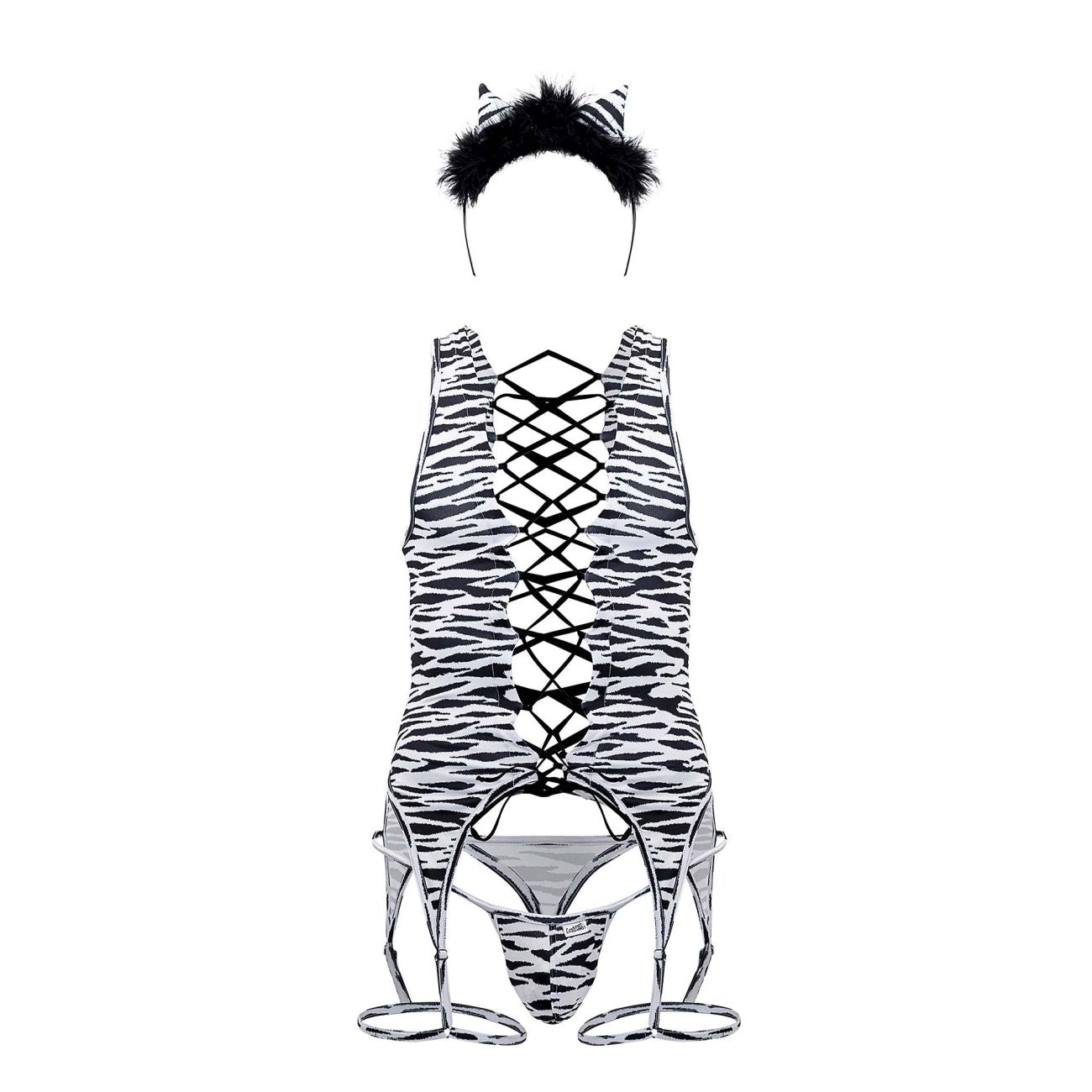 CandyMan 99734 Safari Bodysuit Color Zebra Print - DealByEthan.gay loves CandyMan