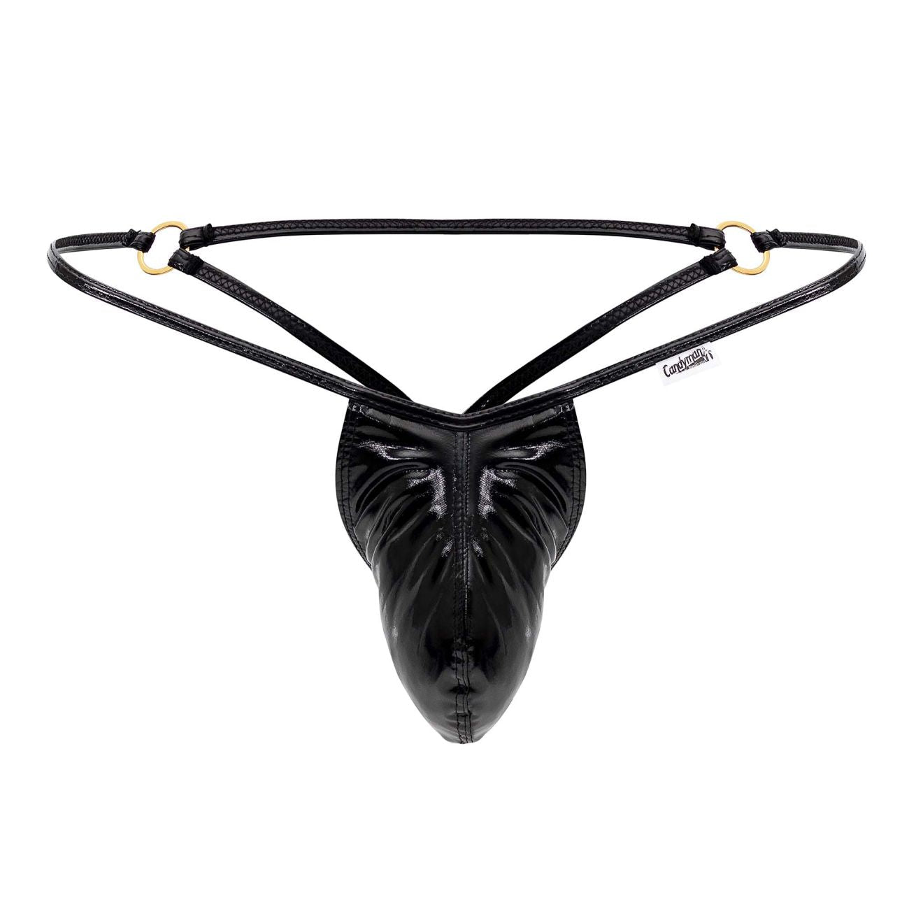 CandyMan 99738 Gloss G-String Color Black - DealByEthan.gay loves CandyMan