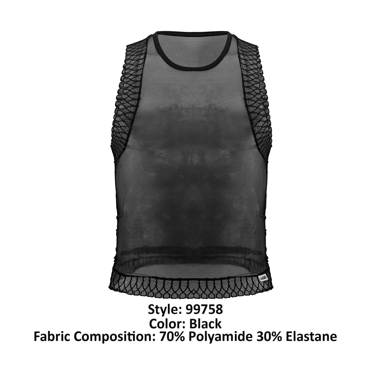 CandyMan 99758 Mesh Tank Top Color Black - DealByEthan.gay loves CandyMan
