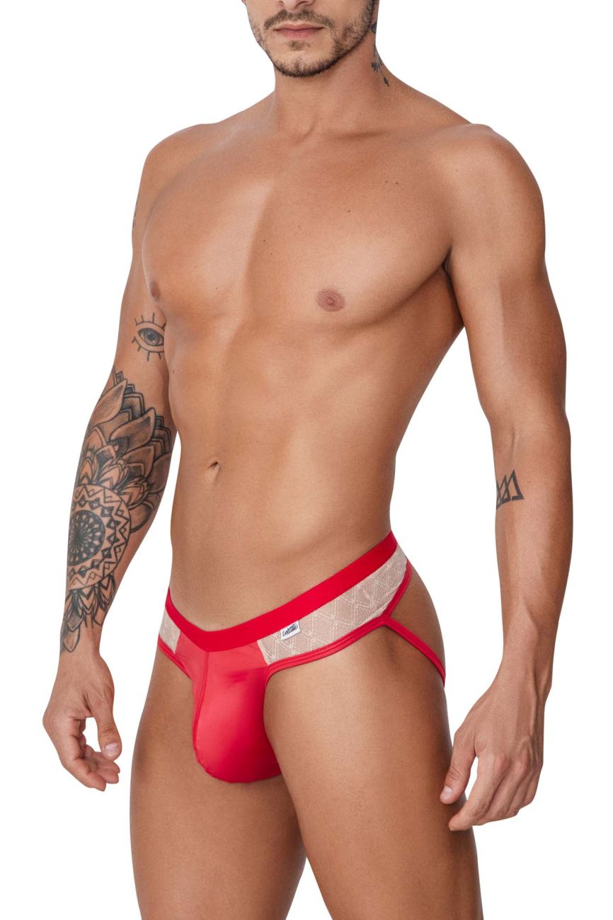 CandyMan 99763 Lace Jockstrap Color Nude-Red - DealByEthan.gay loves CandyMan
