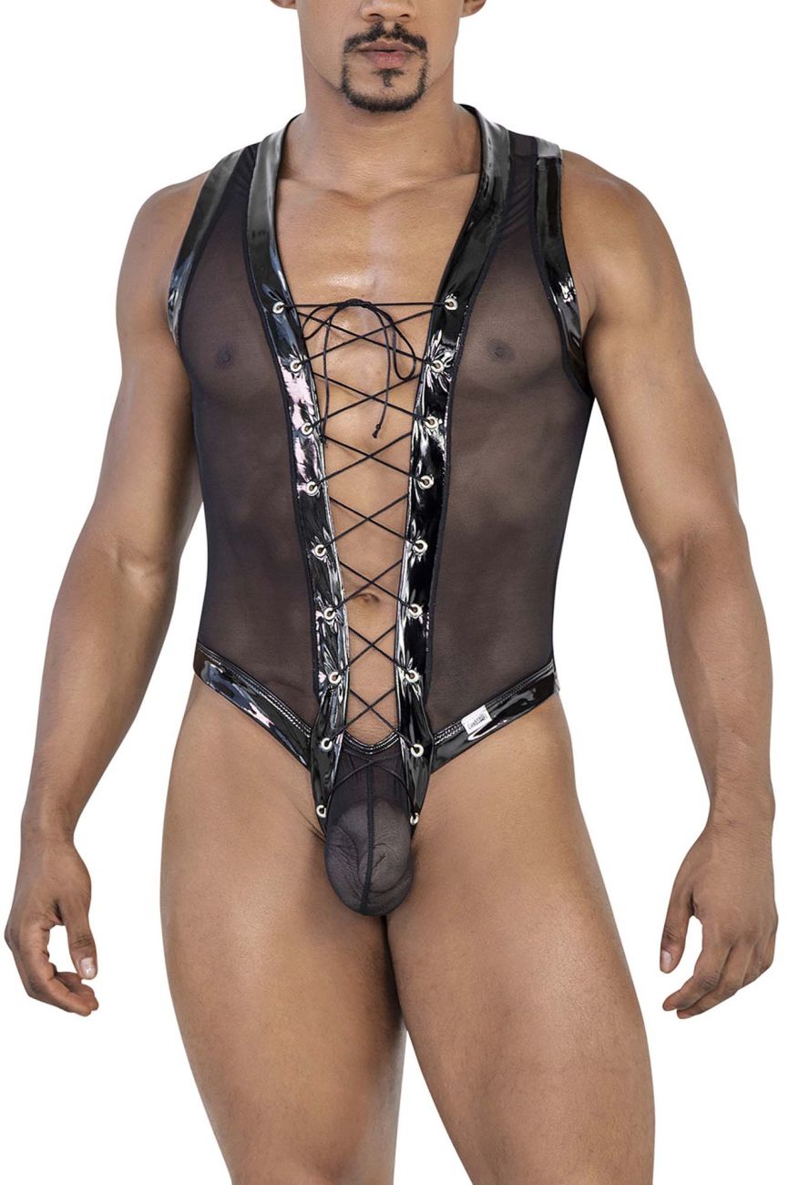 CandyMan 99774 Gladiator Bodysuit Color Black - DealByEthan.gay loves CandyMan