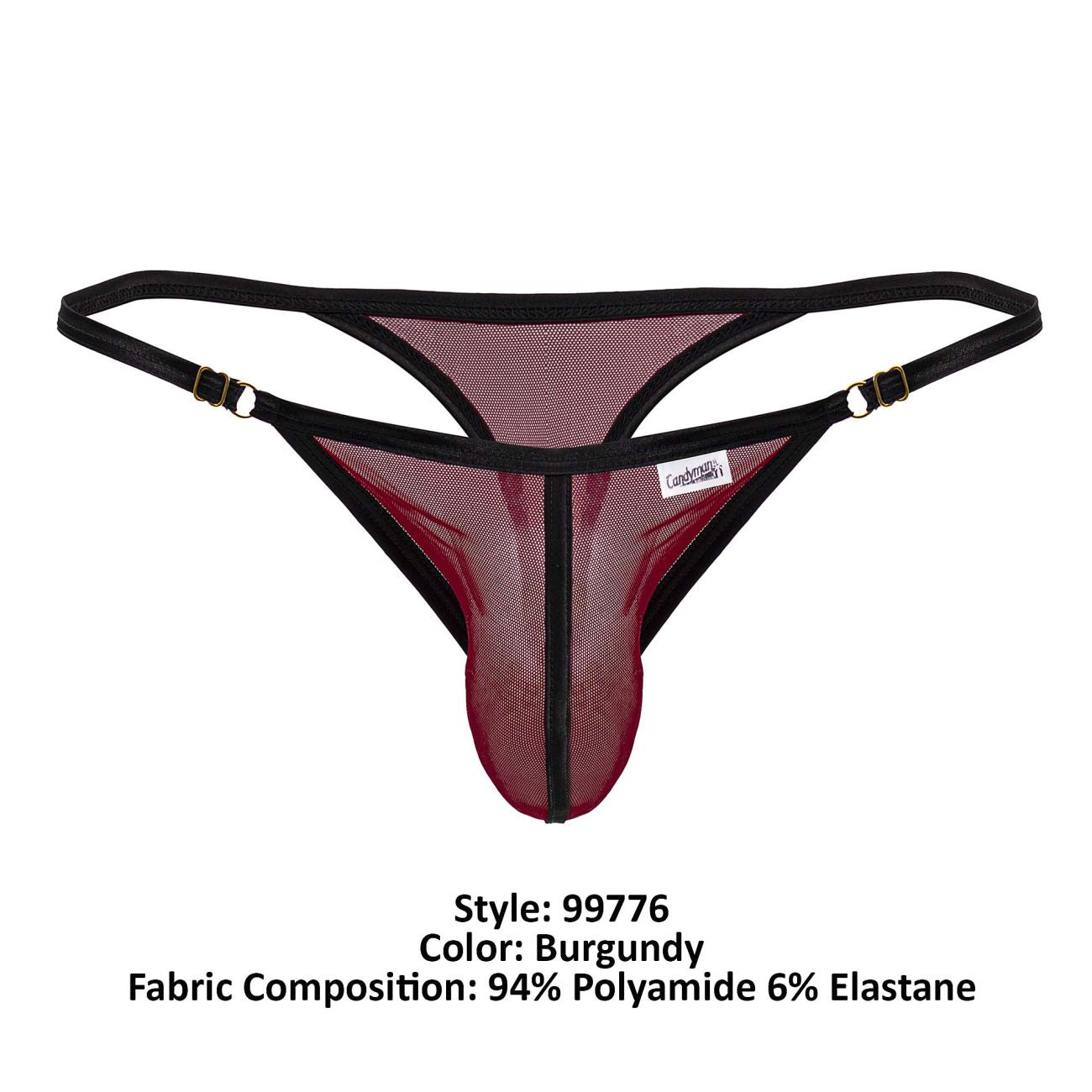 CandyMan 99776 Mesh Thongs Color Burgundy - DealByEthan.gay loves CandyMan