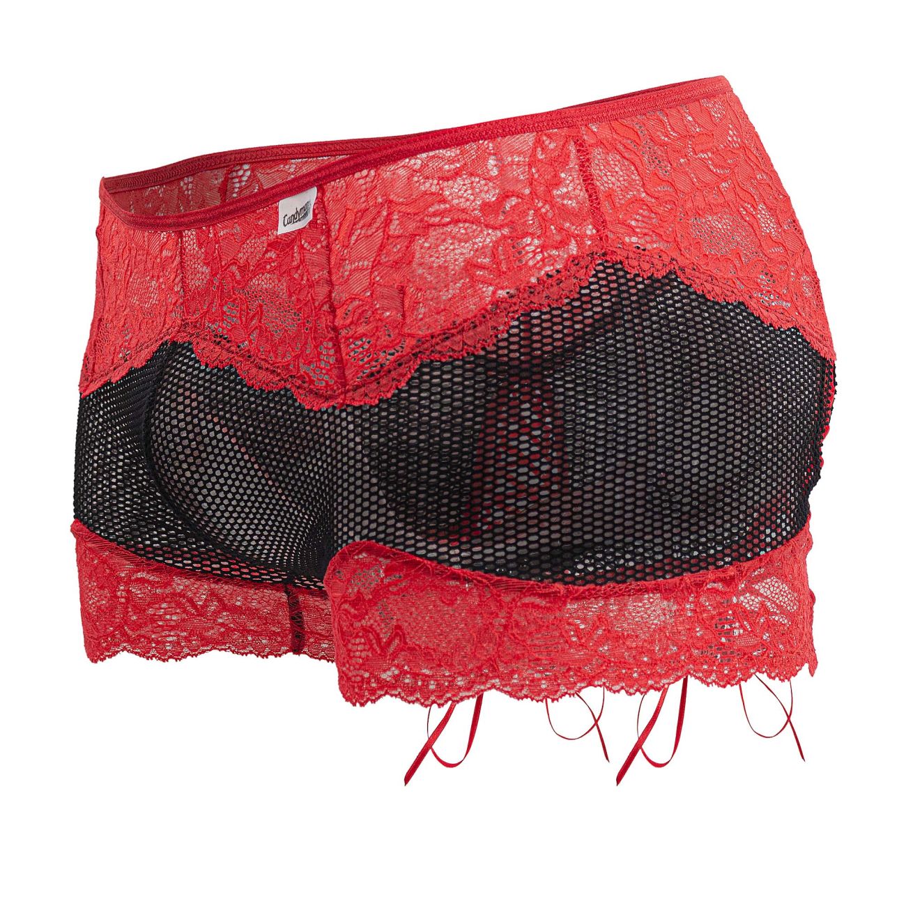 CandyMan 99779 Mesh Lace Trunks Color Black-Red - DealByEthan.gay loves CandyMan