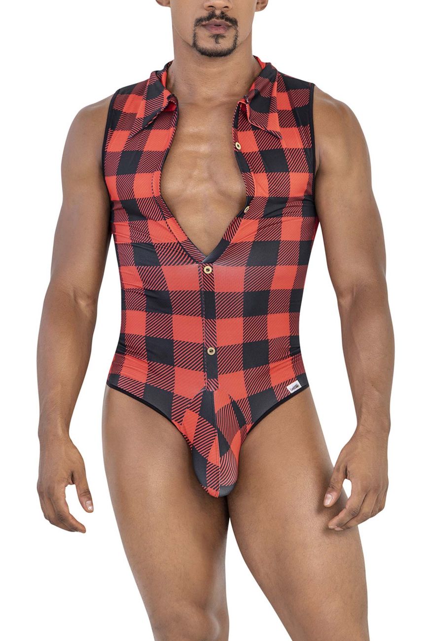 CandyMan 99800 Lumberjack Bodysuit Color Red - DealByEthan.gay loves CandyMan