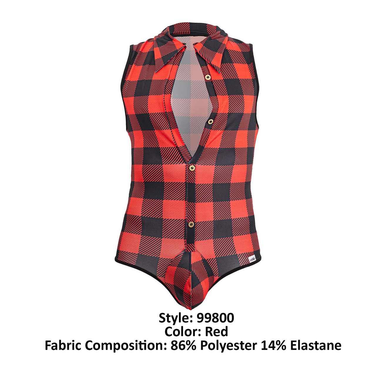 CandyMan 99800 Lumberjack Bodysuit Color Red - DealByEthan.gay loves CandyMan
