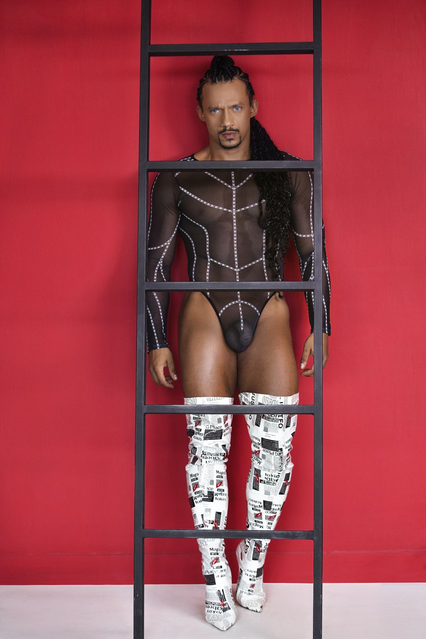 CandyMan 99816 Mesh Bodysuit Color Black - DealByEthan.gay loves CandyMan