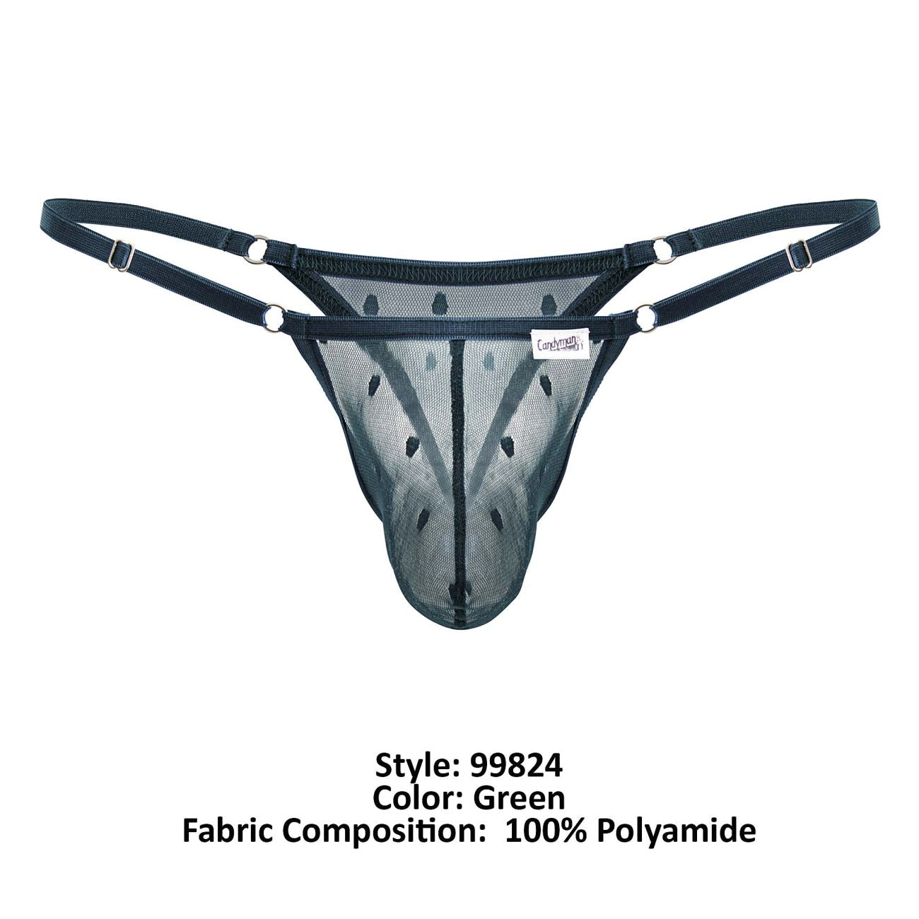 CandyMan 99824 Mesh Thongs Color Green - DealByEthan.gay loves CandyMan