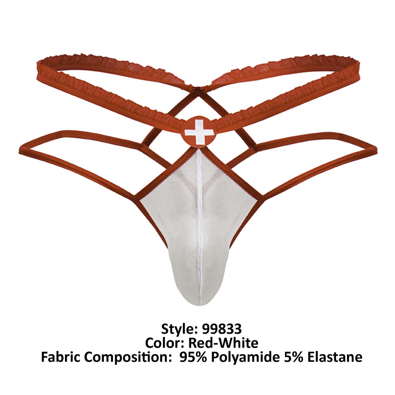 CandyMan 99833 Murse Thongs Color Red-White - DealByEthan.gay loves CandyMan