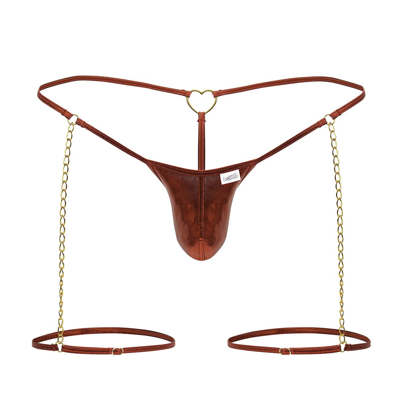 CandyMan 99827 Chain-Garter Thongs Color Red