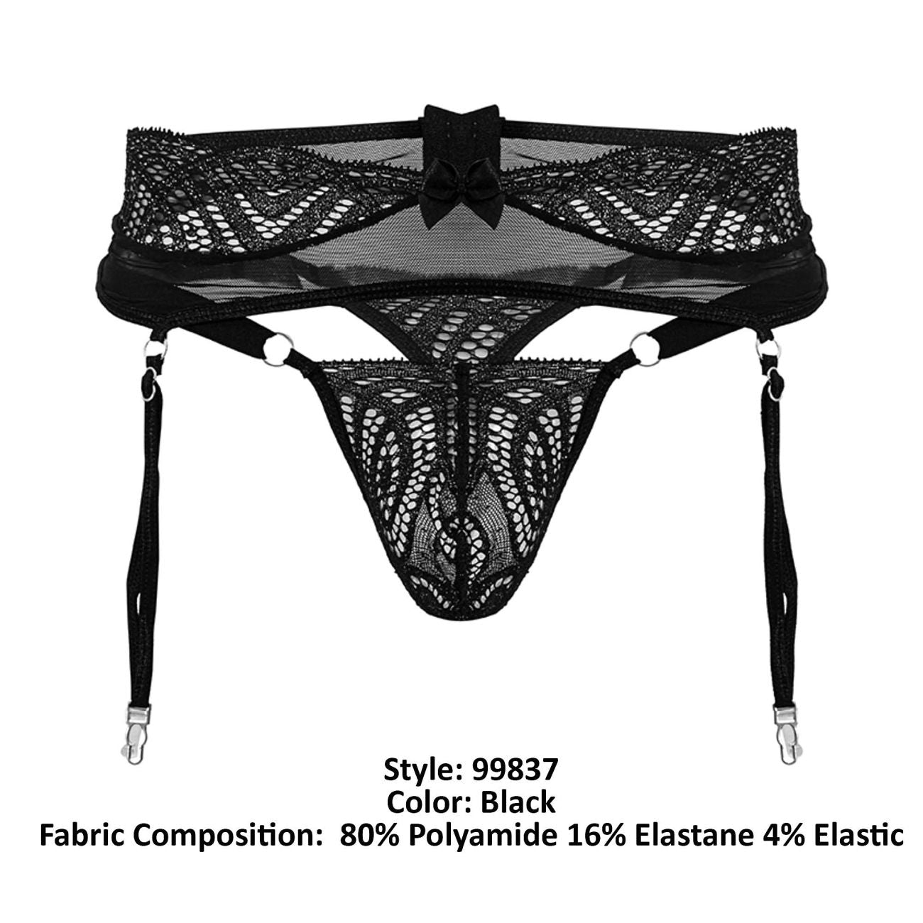 CandyMan 99837 Lace-Garter Outfit Color Black