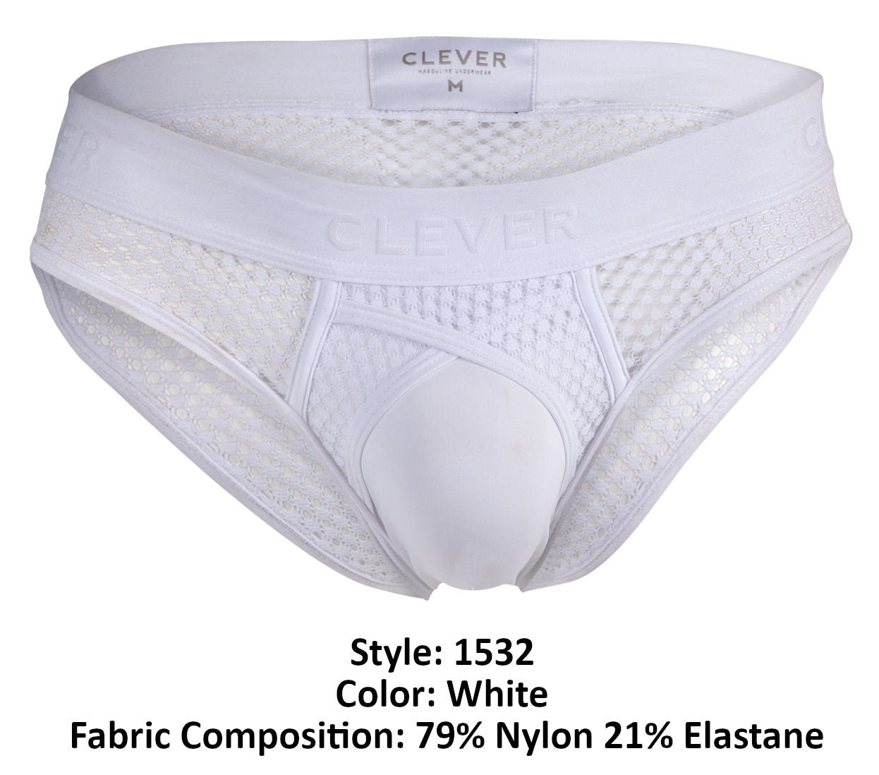 Clever 1532 Swirl Briefs Color White - DealByEthan.gay loves Clever