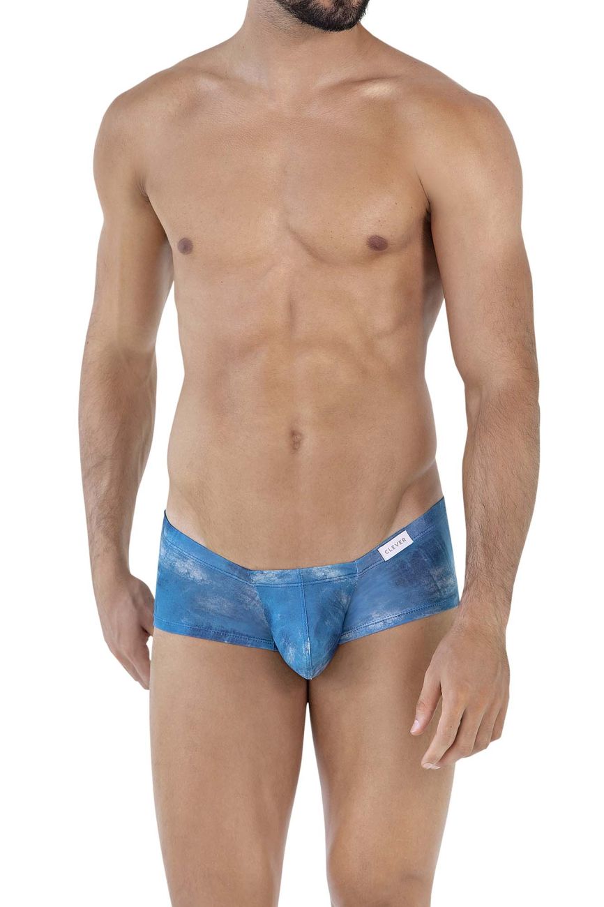 Clever 229931 3PK Australian Latin Trunks Color Petrol Blue-Dark Blue-Gray - DealByEthan.gay loves Clever
