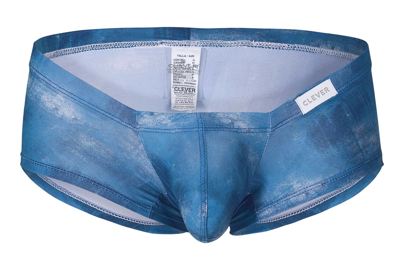 Clever 229931 3PK Australian Latin Trunks Color Petrol Blue-Dark Blue-Gray - DealByEthan.gay loves Clever