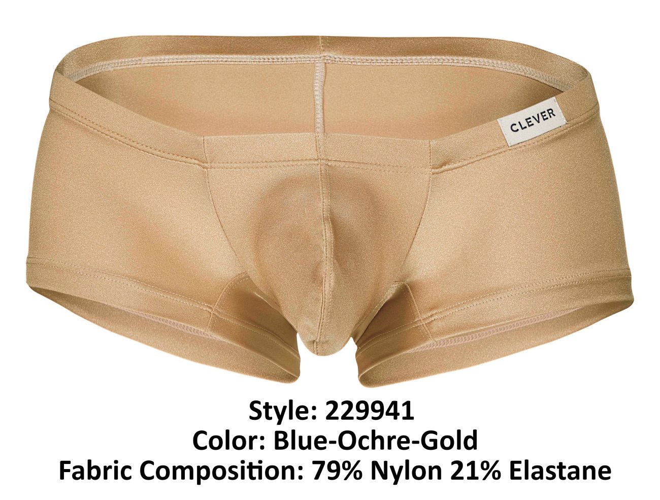 Clever 229941 3PK Australian Latin Trunks Trunks Color Blue-Ochre-Gold - DealByEthan.gay loves Clever