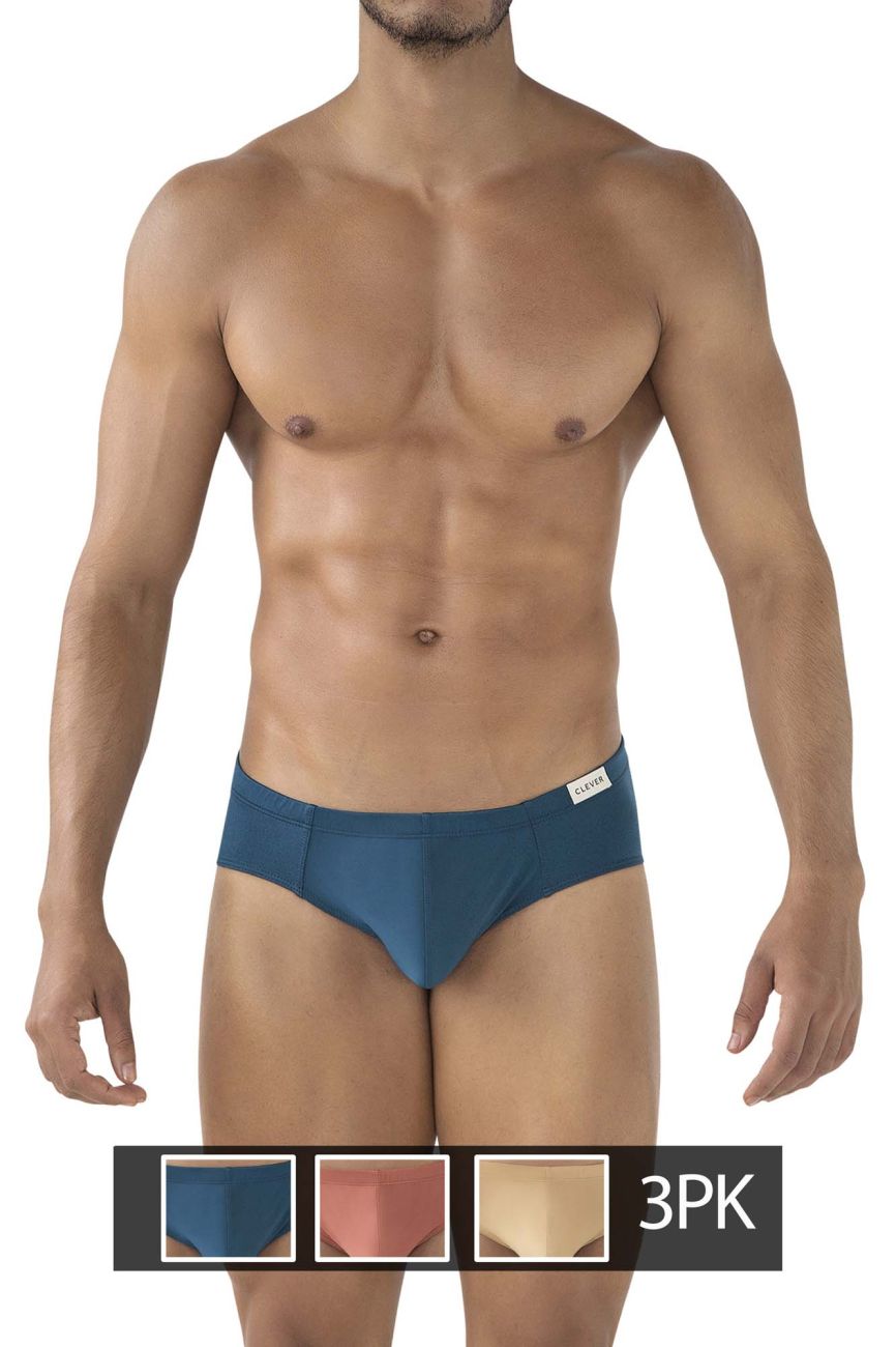 Clever 519961 3PK Australian Latin Briefs Briefs Color Blue-Ochre-Gold - DealByEthan.gay loves Clever