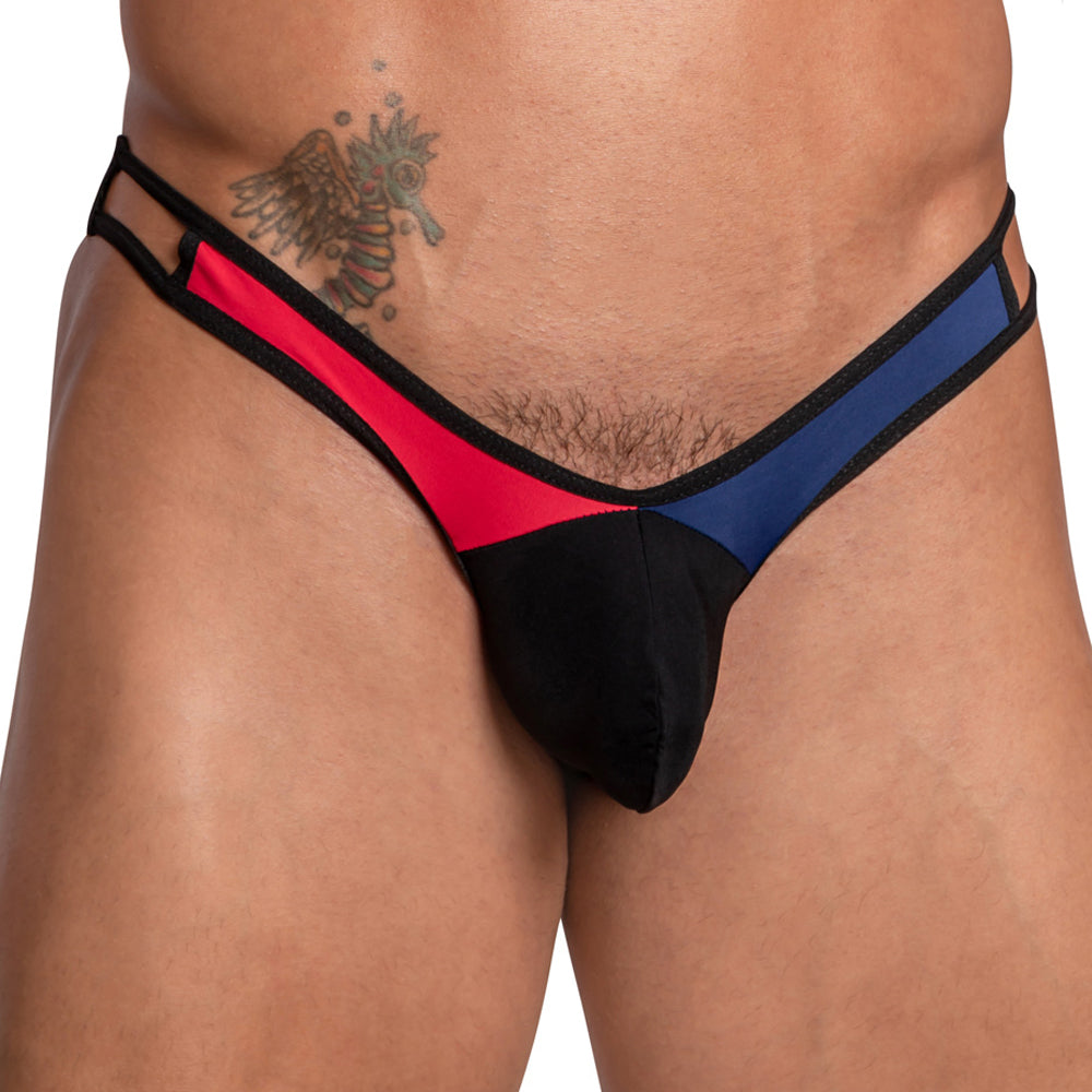 Daddy DDE050 Dreifarbiger Jockstrap mit niedriger Leibhöhe