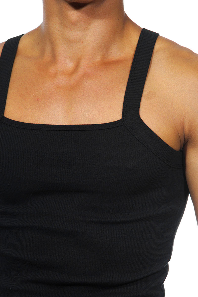 Darkzone Strappy Ribbed Square Neck Tank Top T Shirt Black DZN7103SY Size S - DealByEthan.gay loves Darkzone