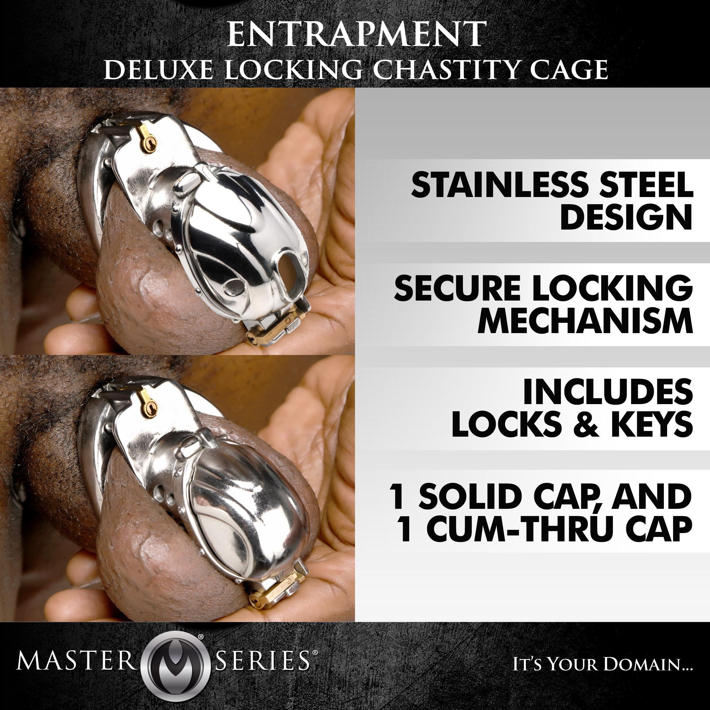 Entrapment Deluxe Locking Chastity Cage - DealByEthan.gay loves Master Series