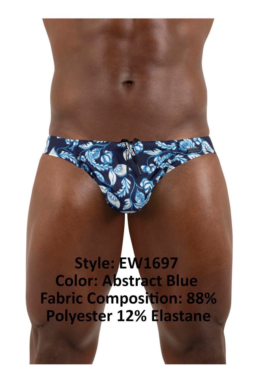 ErgoWear EW1697 FEEL SW Swim Briefs Color Abstract Blue - DealByEthan.gay loves ErgoWear