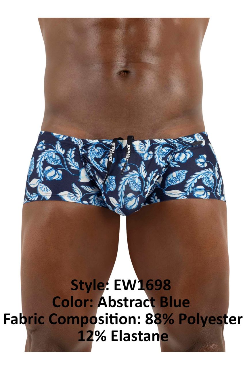 ErgoWear EW1698 FEEL SW Swim Trunks Color Abstract Blue - DealByEthan.gay loves ErgoWear
