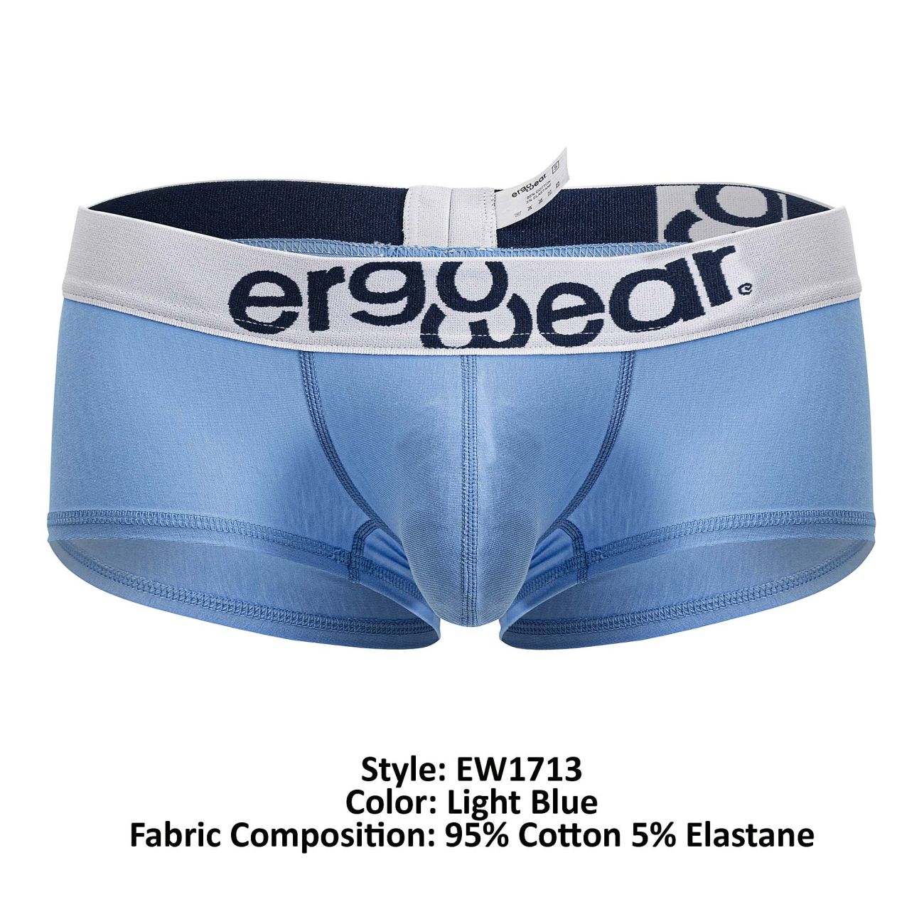 ErgoWear EW1713 MAX COTTON Trunks Color Light Blue - DealByEthan.gay loves ErgoWear
