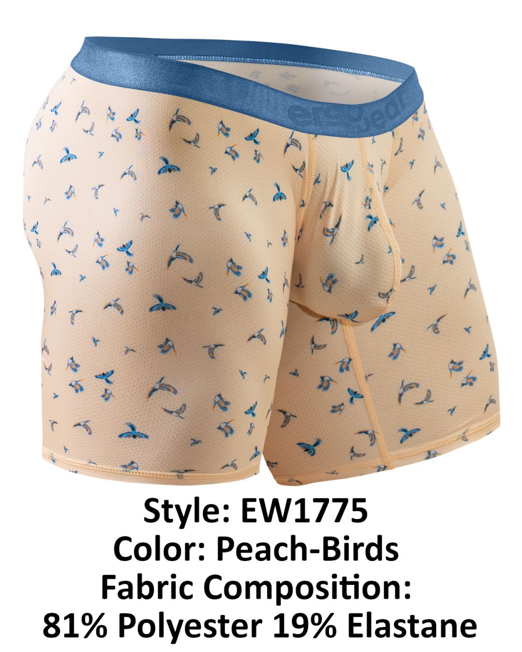 ErgoWear EW1775 SLK SE Boxer Briefs Color Peach-Birds - DealByEthan.gay loves ErgoWear