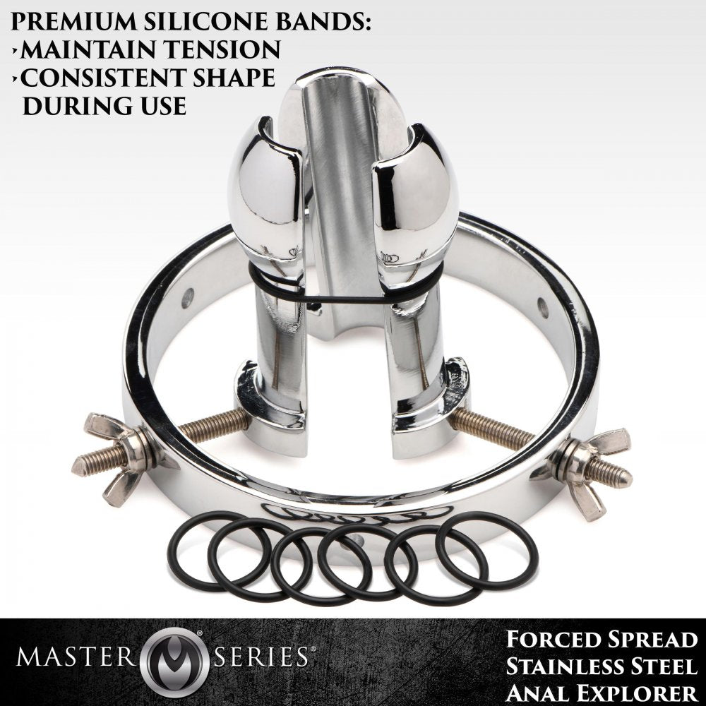 Forced Spread Stainless Steel Anal Explorer - DealByEthan.gay loves Master Series