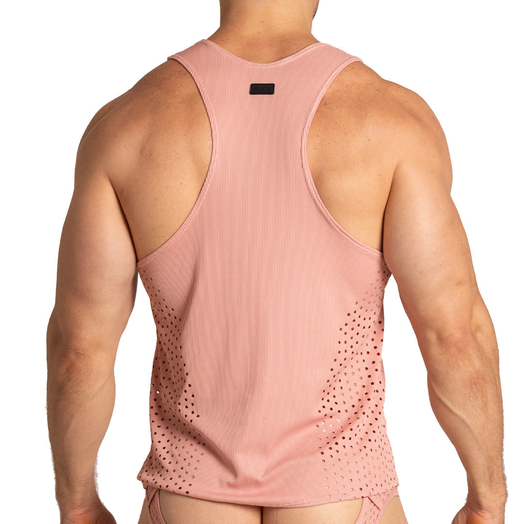 HIBRID NUDE TANK - Sexy men's pink t-shirt, sleeveless shirt