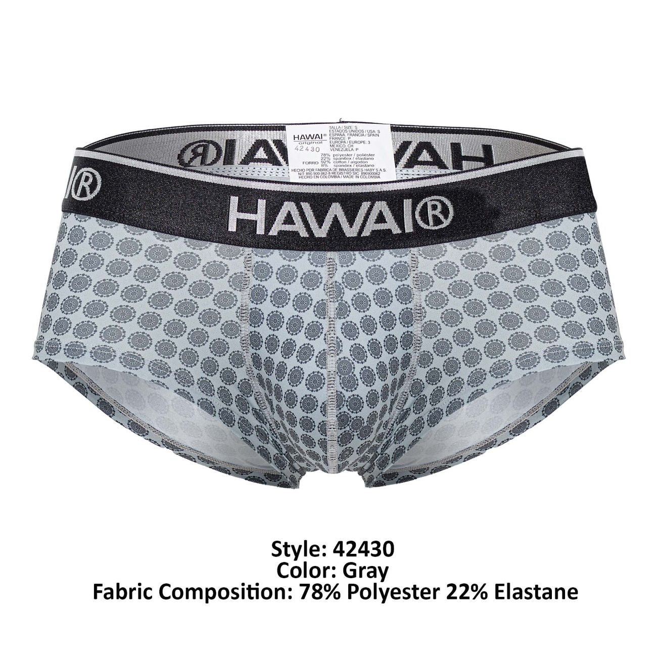 HAWAI 42430 Printed Briefs Color Gray - DealByEthan.gay loves HAWAI