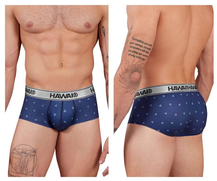 HAWAI 42480 Bedruckter Mikrofaser-Slip, Farbe Blau