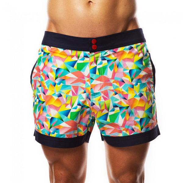 Hey Franky Circuit Geometric Beach Shorts HF017S Size 32 - DealByEthan.gay loves Hey Franky
