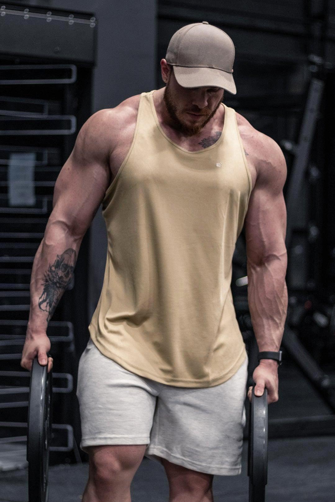 Jed North Fast-Dry Bodybuilding Workout Stringer - Khaki
