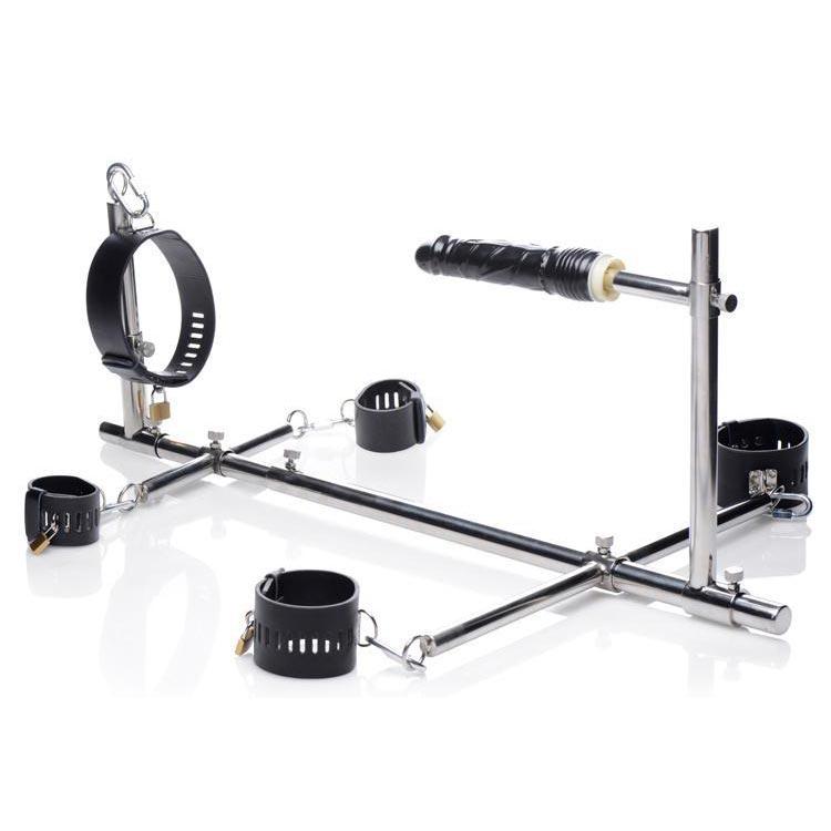 Imprisoned Metal Stockade with Dildo - DealByEthan.gay loves Master Series