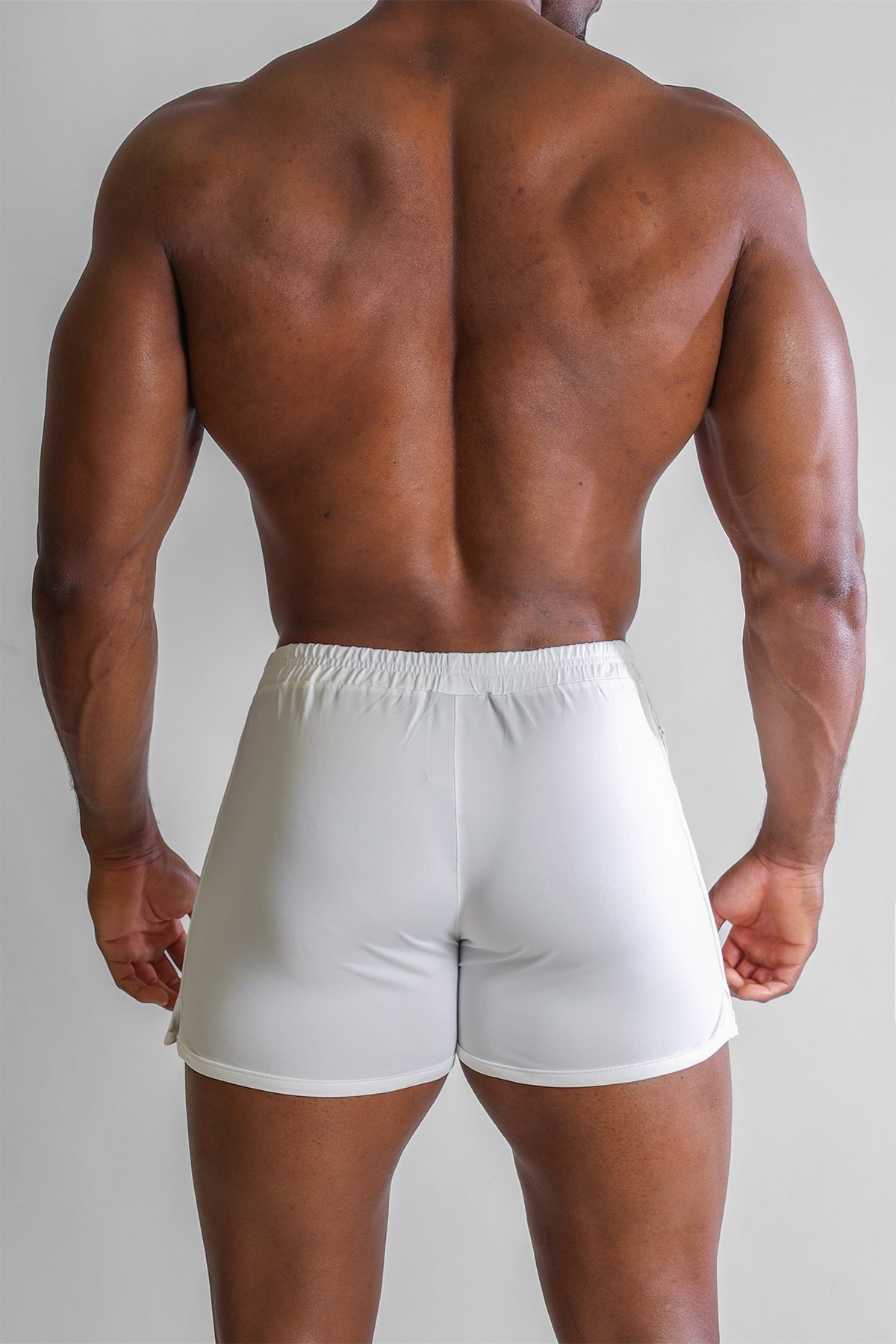 JJ Malibu 2.5" Side Split Booty Shorts - White - DealByEthan.gay loves JJ Malibu
